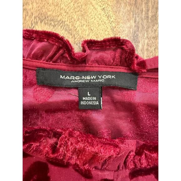 Marc New York Andrew Marc Red Floral Button Front Blouse Top Size Large - Picture 4 of 4